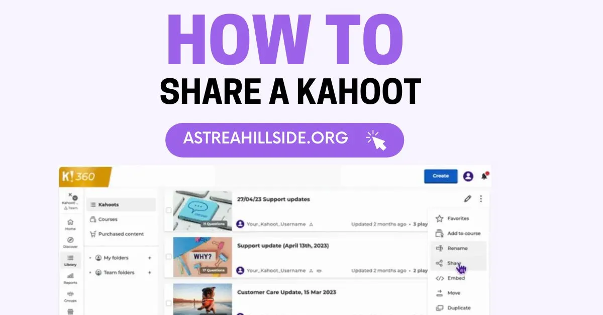How to share a Kahoot