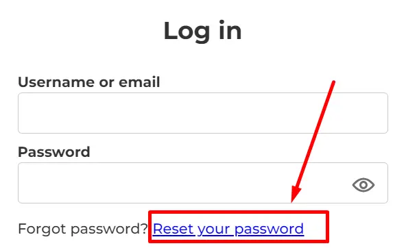 Reset Kahoot password with Reset Password option